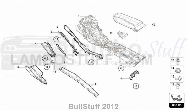 2017 Lamborghini HURACAN LP580-2 SPYDER ENGLAND TUNNEL TRIM (863.05.00)